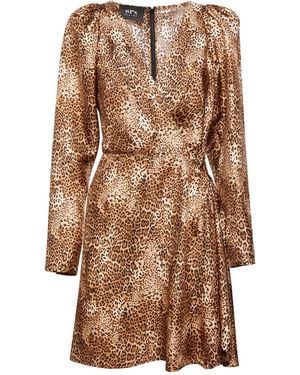 SVETA Milano Artemide Leopard Print Silk Dress - Brown