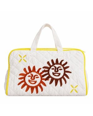 Amélie Alvari Quilted Sunburst Terry Cotton Tote - Red