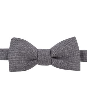 LE COLONEL Italian Wool Bow Tie - Grey
