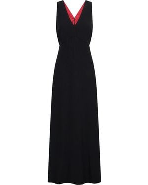 Deer You Margaret Mesmerising Floor Length Gown With Godet Panel & Crystal Zipper - Black