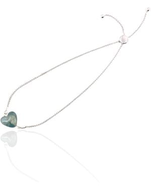 Bio-Trimmings Sapphire Heart Adjustable Bracelet - White