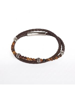Simon Carter Hayle Tigerseye Wrap Bracelet - Brown