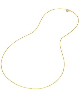 Unaloe Luminous Long Plated Sterling Chain Necklace – Minimalist Layering Jewellery For - Metallic