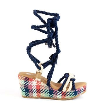 Otijane String Vegan Wedges Evelyn - Blue