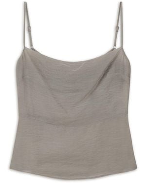 Nocturne Slit Strappy Blouse - Gray