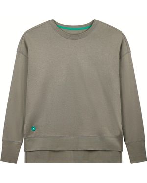 Lounge Organic Cotton Longline Sweatshirt Taupe - Grey