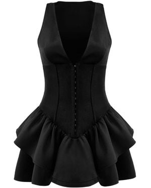 OW Collection Augusta Corset Mini Dress - Black