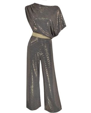 Me & Thee On The Money Sequin Jumpsuit - Grey