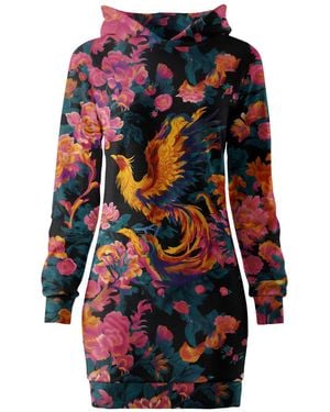 Aloha From Deer Phoenix Garden Oversize Hoodie Dress - Multicolor