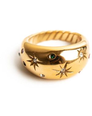 Superdivajewellery Galaxy Moon Ring - Metallic