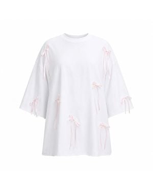 mysimplicated Oversized T-Shirt Dress With Ribbons - White