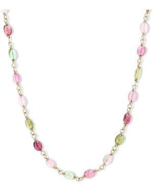 Jewelbird Mixed Tourmaline Beaded Necklace - Metallic
