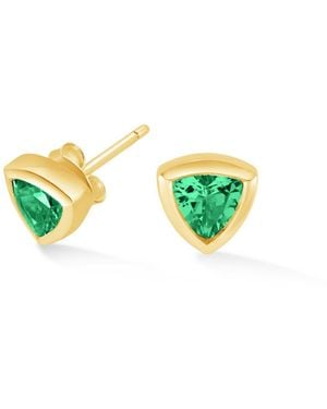 Dower & Hall Garnet Trillion Tutti Frutti Studs - Green