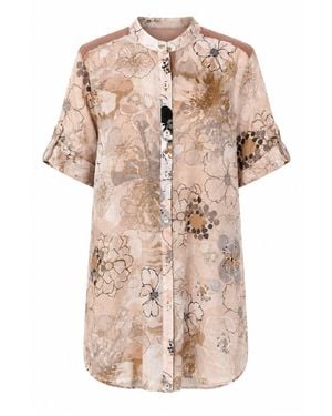 Conquista Botanical Breeze Longline Shirt - Natural