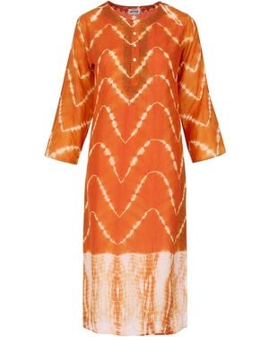 Antra Designs The Pheme Silk Kaftan Tangerine - Orange