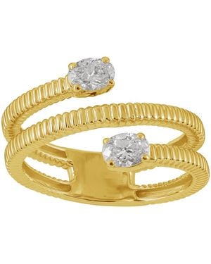 Artisan Round Diamond Open Wrap Ring - Metallic
