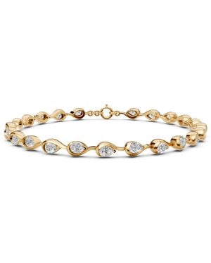 Aya Fine Jewelry 5 Carat Pear Lab Grown Diamond Tennis Bracelet - Metallic