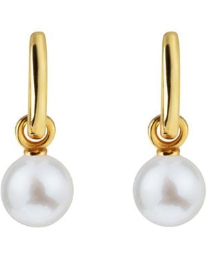 Ora Pearls Aetia Pearl Hoop Earrings - Metallic