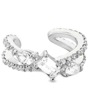 SALLY SKOUFIS Baguette Ear Cuff With Made Cz Diamond Stimulant - White