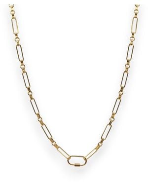 Alexie of Athens Flat Link Charm Chain Necklace - Metallic