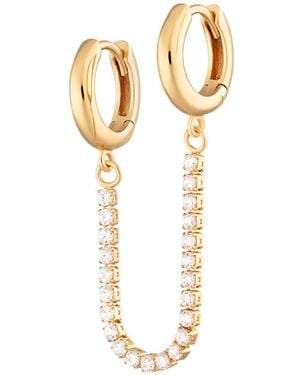 Scream Pretty Tennis Chain Double Huggie Earring - Metallic