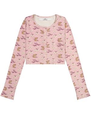 Cloud Haven Sweet Pittie Print Cardigan - Pink