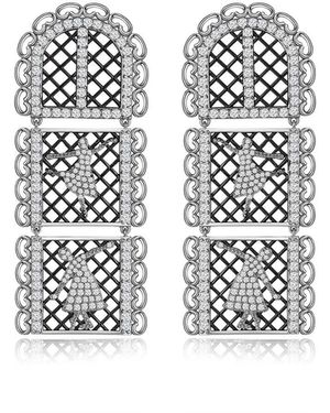 Retro Chic Doll Earrings - White