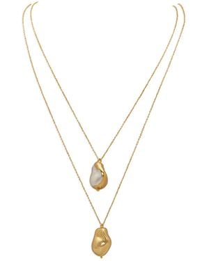 Dhwani Bansal Kora Pendants With Baroque Pearls - Metallic