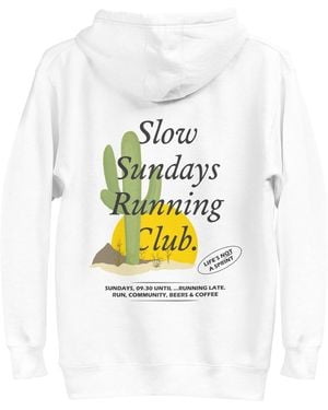 Anchor and Crew Cactus Slow Sundays Running Club Cotton Blend Hoodie - White