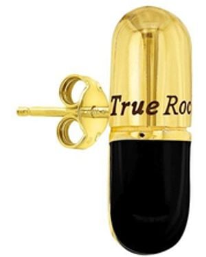 True Rocks Enamel & Plated Pill Stud - Metallic