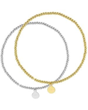 Nazzar Mini Beaded Stretch Bracelet Set - Metallic