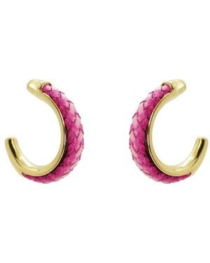 Gissa Bicalho Acrylic Handmade Earring Hoop Oca - Pink