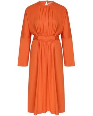 NAZLI CEREN Martha Open Back Cotton Dress In Orange