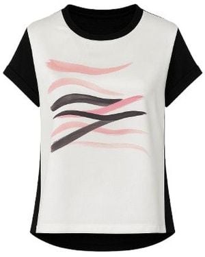 Conquista Neutrals Cap Sleeve Print Top By Fashion - Black