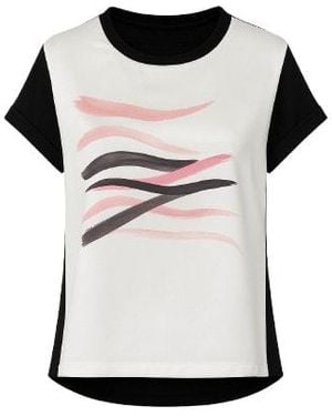 Conquista Neutrals Cap Sleeve Print Top By Fashion - Black