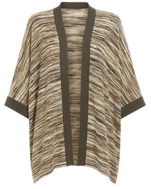 Conquista Open Front Print Cardigan By Fashion - Green