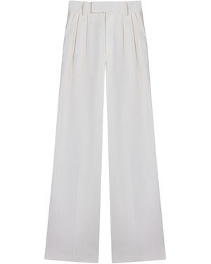 Nocturne Double Pleat Wide Leg Pants - White
