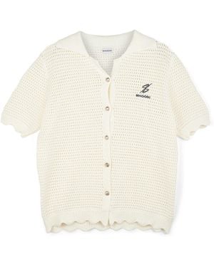 Shooni Crochet Oversized Shirt - White