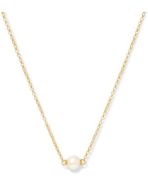 Pearls of the Orient Online Credo Plated Rolo Chain Necklace With Large Cultured Freshwater Pearl - Metallic