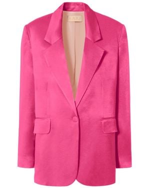 AGGI by HALEWSKI Bellamy Satin Barbie Pink Blazer