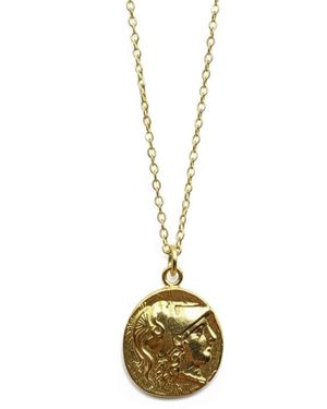 Silver & Elegant Co. Ancient Hellenic Reversible Coin Pendant Necklace - Metallic