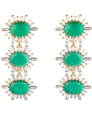 Bounkit Ann Margaret Earrings Onyx Clip On - Green