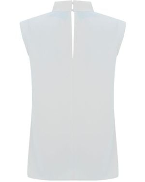Exquise Ashlyn Cream Sleeveless Cowl Neck Blouse - White