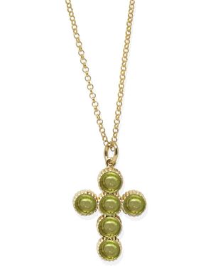 Vintouch Italy Hope-Plated Peridot Necklace - Green