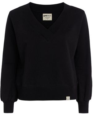 LOVETRUST Fiona V-Neck Sweatshirt - Black