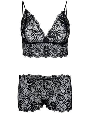 Oh!Zuza Midnight Lace – Bralette & Boxer Set - Black