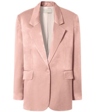 AGGI by HALEWSKI Bellamy Satin Interface Tan Blazer - Pink