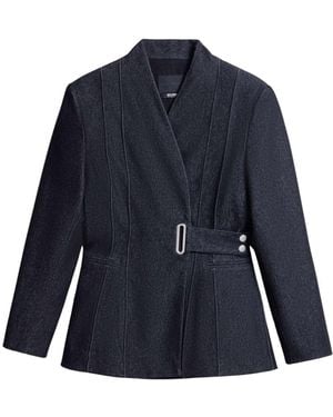 Nocturne Bkack Belted Tailored Blazer - Blue