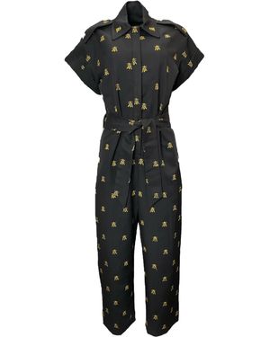 Any Old Iron Embroidered Wasp Jumpsuit - Black