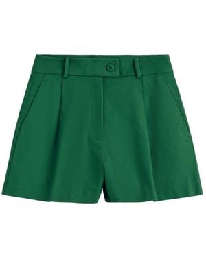 Victoria Paulsen Christina High Rise Pleated Wide Short - Green